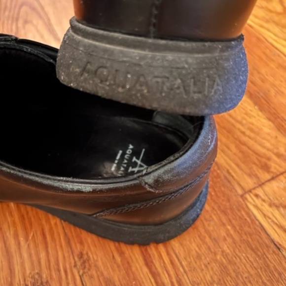 Aquatalia Mens Leather Dress Shoes Black Size 8.5M Made in Italy - Picture 3 of 5